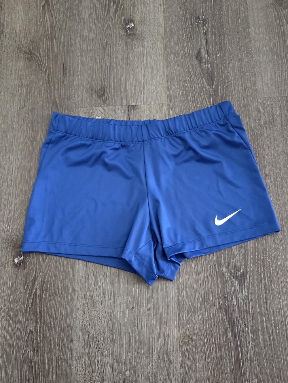 Nike Women’s Royal Blue Athletic Running Shorts with White Swoosh